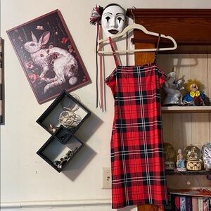 ROMWE Red Plaid Kids Dress